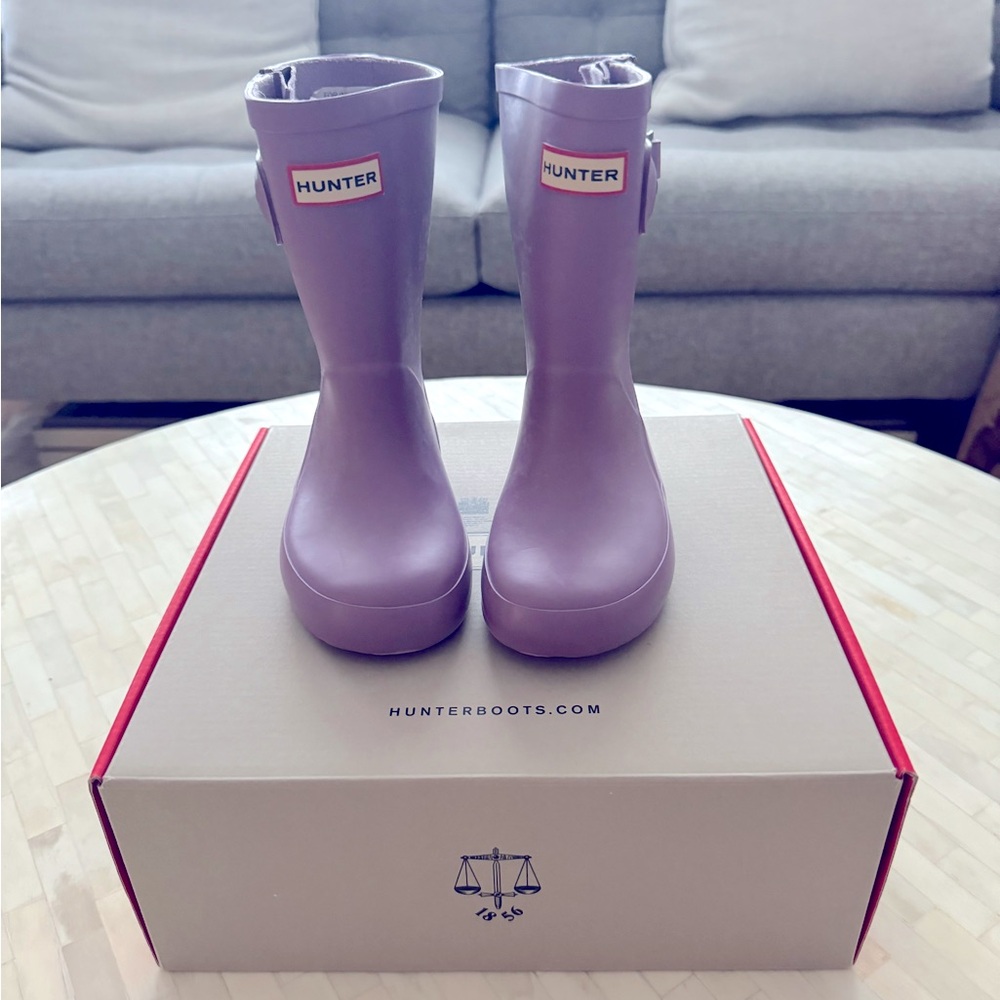 New Girls Hunter Boots in Lavender Purple